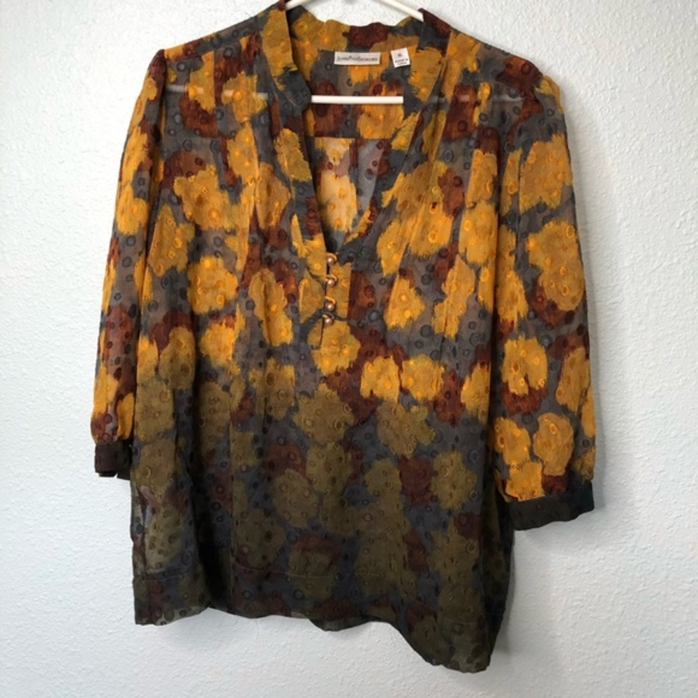💜💜 JohnPaulRichard Semi Sheer Oversize Top Size XL